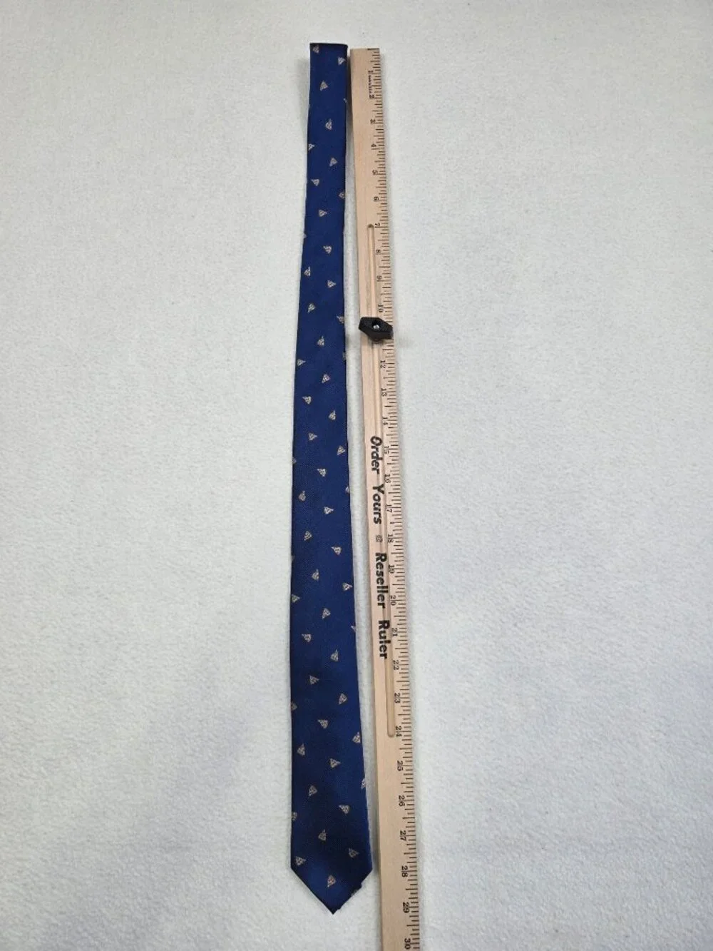 J Crew 100% Silk Navy Tie With Pizza Slice Pattern 100% Silk